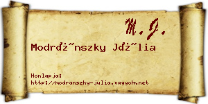 Modránszky Júlia névjegykártya