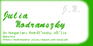 julia modranszky business card